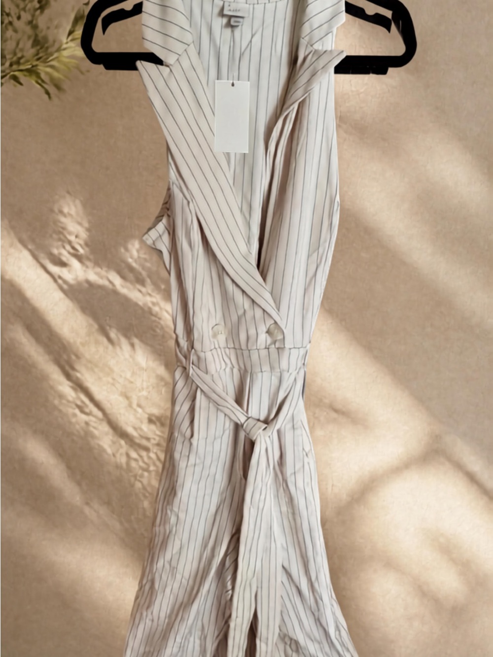 a new day White Pinstripe One-Shoulder Wrap Dress